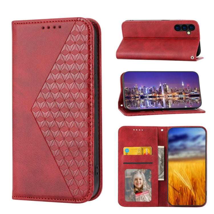 Cubic Grid Calf Texture Magnetic Leather Phone Case, For Samsung Galaxy A54 5G, For Xiaomi 13, For Xiaomi 13 Pro, For Xiaomi Poco C40, For Realme 10 4G