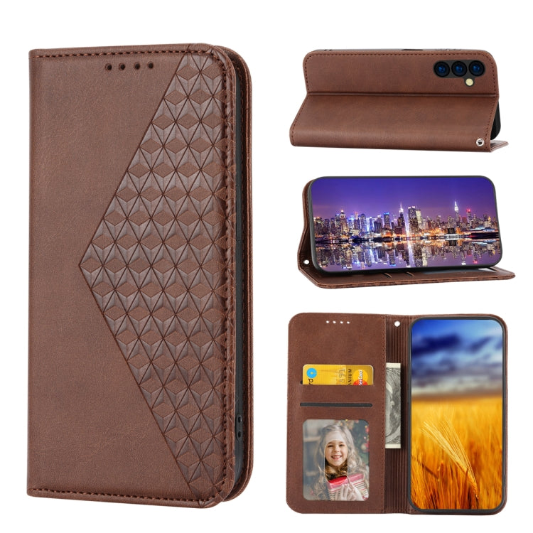 Cubic Grid Calf Texture Magnetic Leather Phone Case, For Samsung Galaxy A54 5G, For Xiaomi 13, For Xiaomi 13 Pro, For Xiaomi Poco C40, For Realme 10 4G