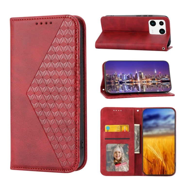 Cubic Grid Calf Texture Magnetic Leather Phone Case, For Samsung Galaxy A54 5G, For Xiaomi 13, For Xiaomi 13 Pro, For Xiaomi Poco C40, For Realme 10 4G