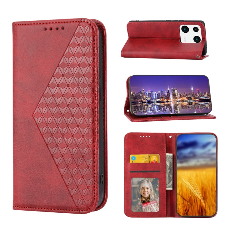 Cubic Grid Calf Texture Magnetic Leather Phone Case, For Samsung Galaxy A54 5G, For Xiaomi 13, For Xiaomi 13 Pro, For Xiaomi Poco C40, For Realme 10 4G