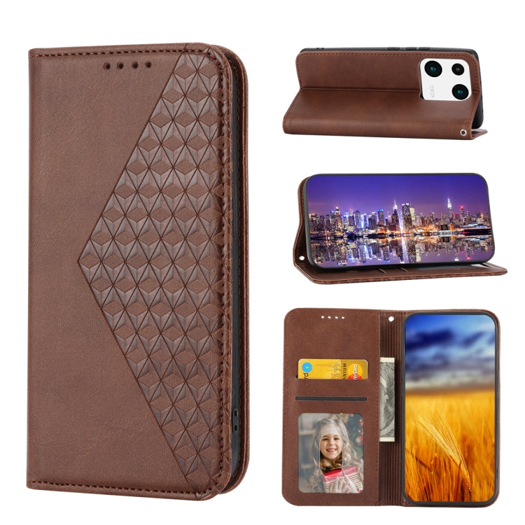 Cubic Grid Calf Texture Magnetic Leather Phone Case, For Samsung Galaxy A54 5G, For Xiaomi 13, For Xiaomi 13 Pro, For Xiaomi Poco C40, For Realme 10 4G