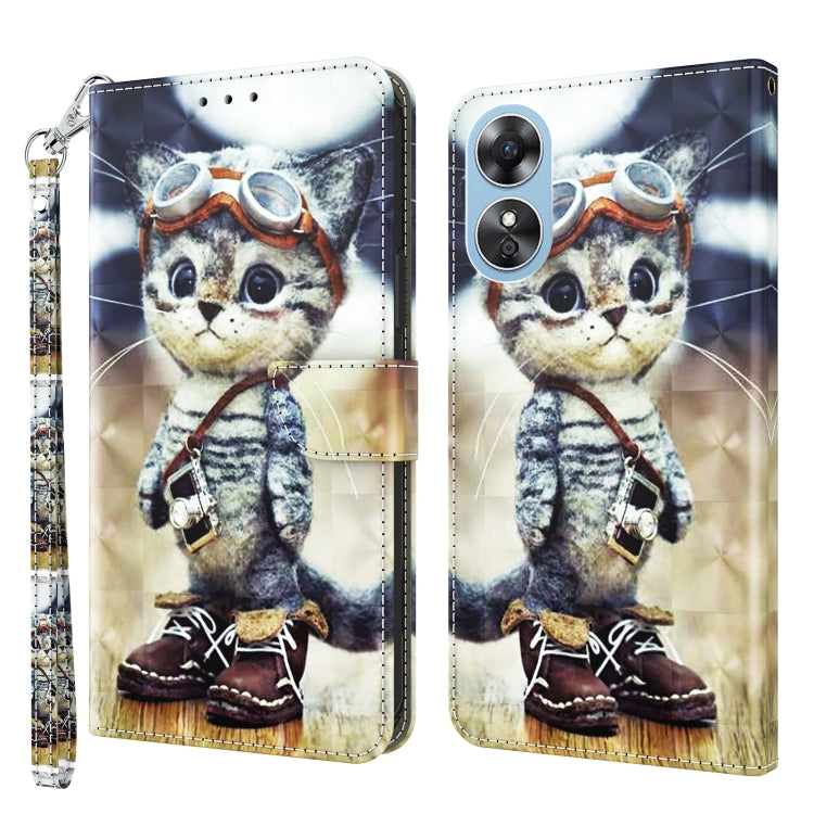 3D Painted Leather Phone Case, For OPPO A17, For Samsung Galaxy A54 5G