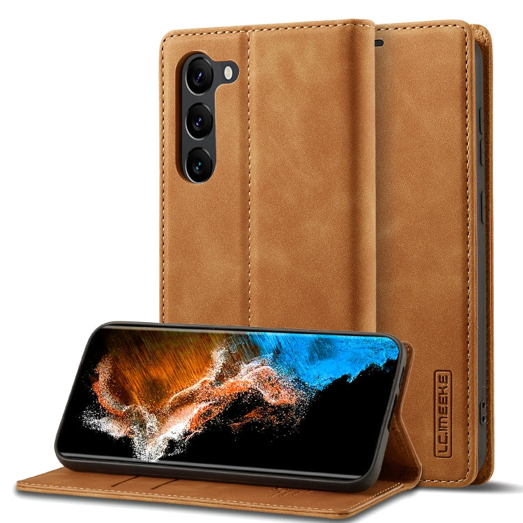 LC.IMEEKE Strong Magnetism Ultra-thin Matte Leather Phone Case, For Samsung Galaxy S23 5G, For Samsung Galaxy S23+ 5G