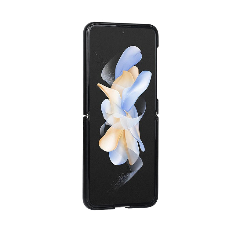 Litchi Texture Genuine Leather Holder Phone Case, For Samsung Galaxy Z Flip4 5G