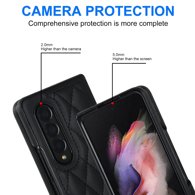 Rhombic Microfiber Folding Phone Case, For Samsung Galaxy Z Fold4, For Samsung Galaxy Z Fold3, For Samsung Galaxy Z Flip4, For Samsung Galaxy Z Flip3