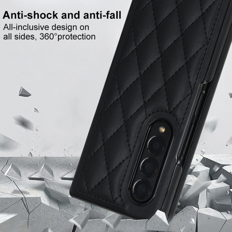 Rhombic Microfiber Folding Phone Case, For Samsung Galaxy Z Fold4, For Samsung Galaxy Z Fold3, For Samsung Galaxy Z Flip4, For Samsung Galaxy Z Flip3