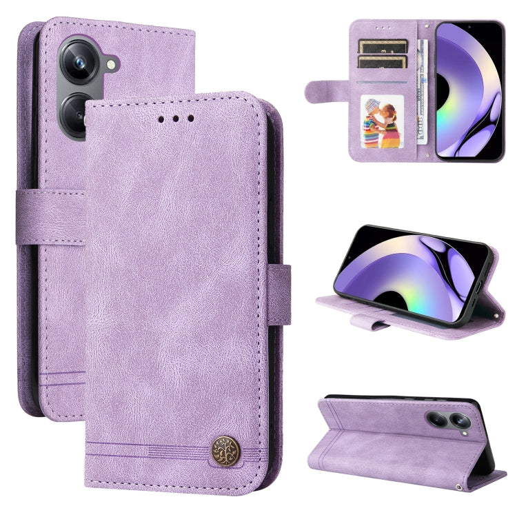 Skin Feel Life Tree Metal Button Leather Phone Case, For Huawei nova Y61, For Realme 10 4G Global, For Realme 10 Pro 5G, For Realme 10 Pro+ 5G, For Samsung Galaxy A04e, For Samsung Galaxy A34 5G