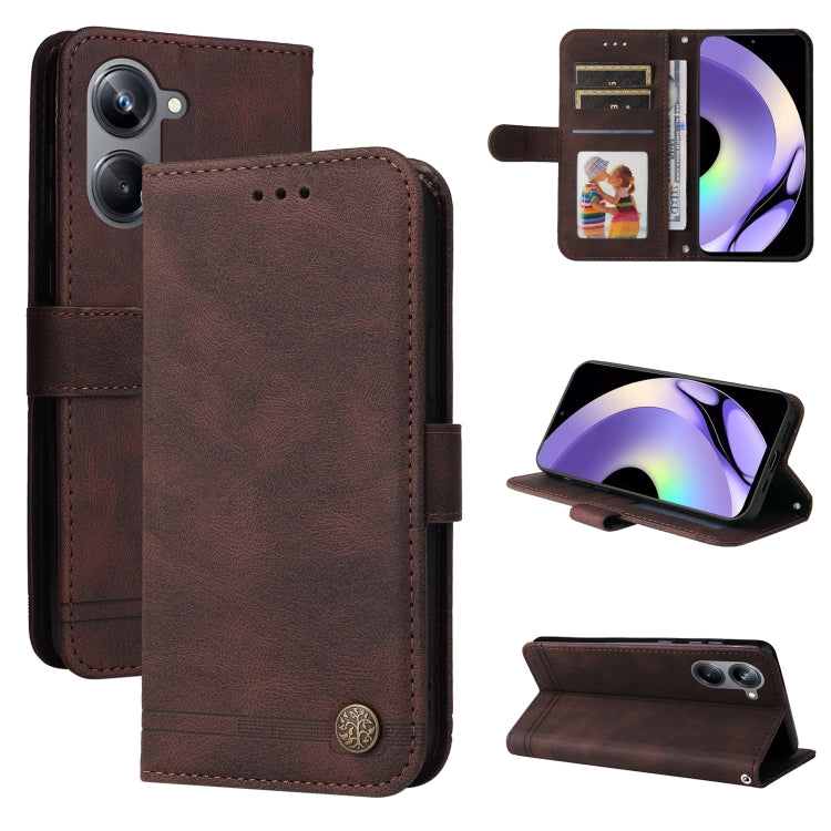 Skin Feel Life Tree Metal Button Leather Phone Case, For Huawei nova Y61, For Realme 10 4G Global, For Realme 10 Pro 5G, For Realme 10 Pro+ 5G, For Samsung Galaxy A04e, For Samsung Galaxy A34 5G