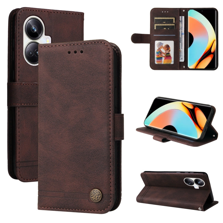 Skin Feel Life Tree Metal Button Leather Phone Case, For Huawei nova Y61, For Realme 10 4G Global, For Realme 10 Pro 5G, For Realme 10 Pro+ 5G, For Samsung Galaxy A04e, For Samsung Galaxy A34 5G