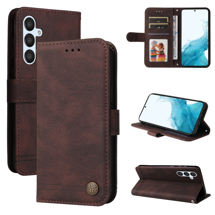 Skin Feel Life Tree Metal Button Leather Phone Case, For Huawei nova Y61, For Realme 10 4G Global, For Realme 10 Pro 5G, For Realme 10 Pro+ 5G, For Samsung Galaxy A04e, For Samsung Galaxy A34 5G
