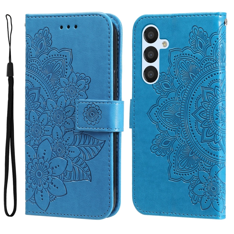 7-petal Flowers Embossing Leather Phone Case, For Huawei nova Y61, For Realme 10 4G Global, For Realme 10 Pro 5G, For Realme 10 Pro+ 5G, For Samsung Galaxy A04e, For Samsung Galaxy A34 5G