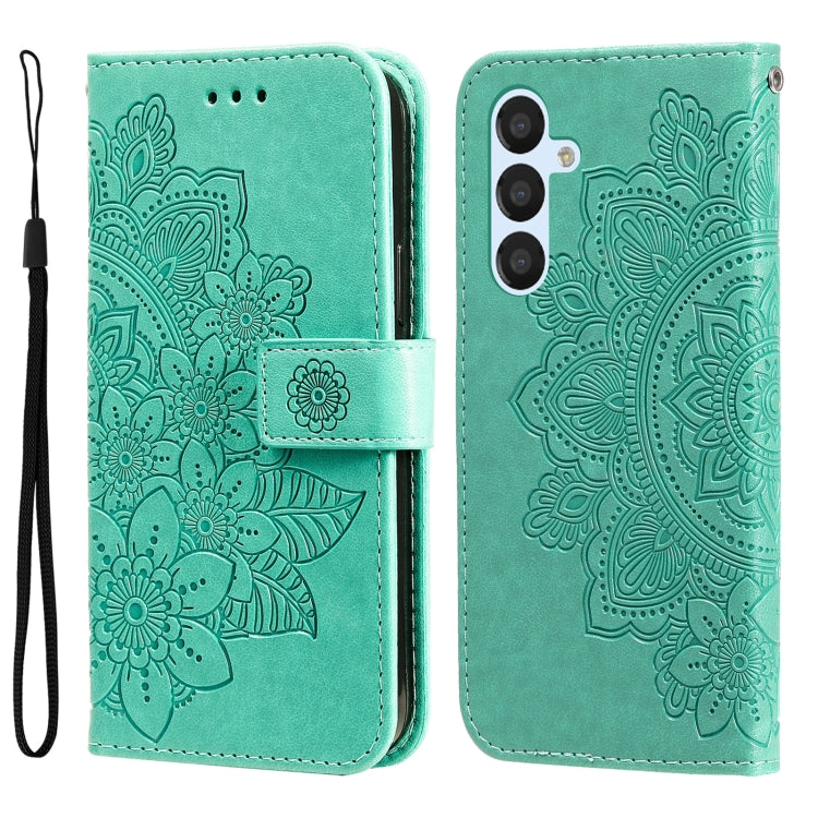 7-petal Flowers Embossing Leather Phone Case, For Huawei nova Y61, For Realme 10 4G Global, For Realme 10 Pro 5G, For Realme 10 Pro+ 5G, For Samsung Galaxy A04e, For Samsung Galaxy A34 5G