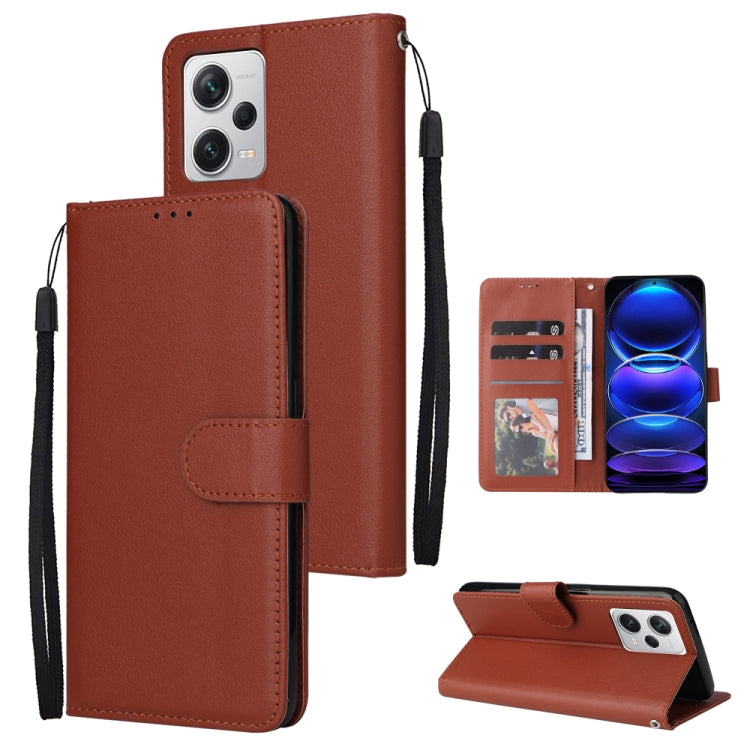 Multifunctional 3 Card Slots Leather Phone Case, For Samsung Galaxy A14 5G, For Xiaomi Redmi Note 12 China, For Xiaomi Redmi Note 12 Pro 5G China, For Xiaomi Redmi Note 12 Pro+ China