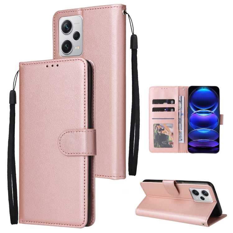 Multifunctional 3 Card Slots Leather Phone Case, For Samsung Galaxy A14 5G, For Xiaomi Redmi Note 12 China, For Xiaomi Redmi Note 12 Pro 5G China, For Xiaomi Redmi Note 12 Pro+ China