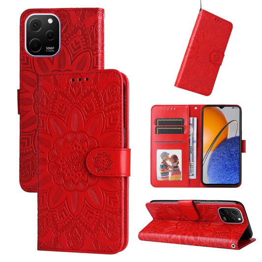 Embossed Sunflower Leather Phone Case, For Huawei nova Y61, For Realme 10 4G Global, For Realme 10 Pro 5G, For Realme 10 Pro+ 5G, For Samsung Galaxy A04e, For Samsung Galaxy A34 5G