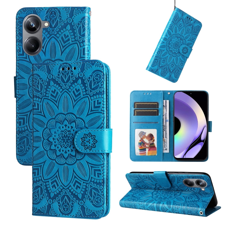 Embossed Sunflower Leather Phone Case, For Huawei nova Y61, For Realme 10 4G Global, For Realme 10 Pro 5G, For Realme 10 Pro+ 5G, For Samsung Galaxy A04e, For Samsung Galaxy A34 5G