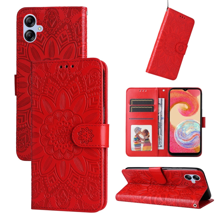 Embossed Sunflower Leather Phone Case, For Huawei nova Y61, For Realme 10 4G Global, For Realme 10 Pro 5G, For Realme 10 Pro+ 5G, For Samsung Galaxy A04e, For Samsung Galaxy A34 5G
