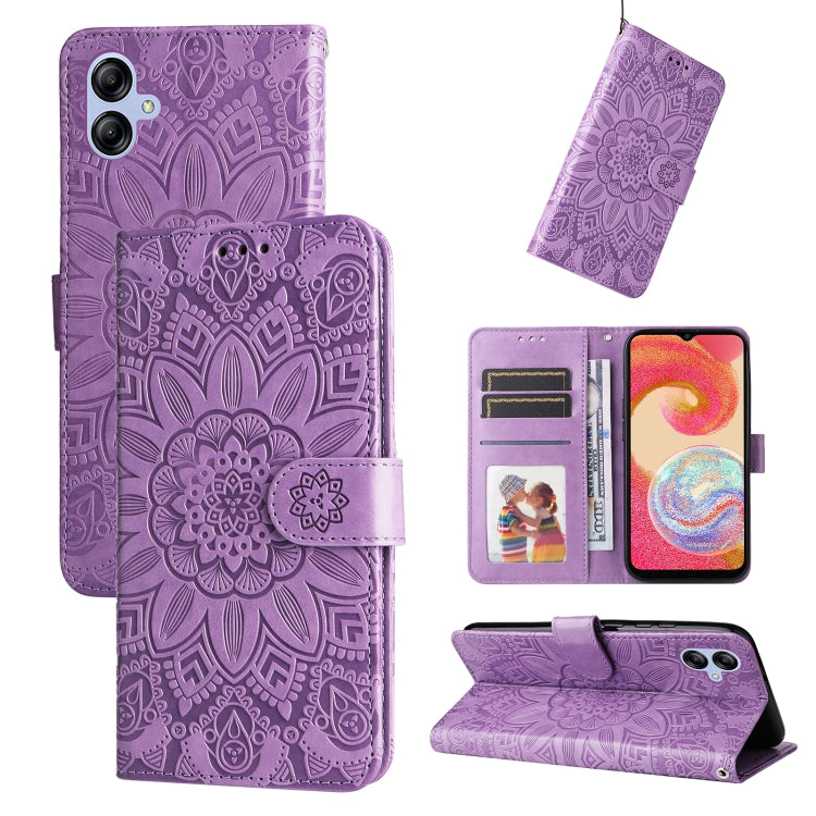 Embossed Sunflower Leather Phone Case, For Huawei nova Y61, For Realme 10 4G Global, For Realme 10 Pro 5G, For Realme 10 Pro+ 5G, For Samsung Galaxy A04e, For Samsung Galaxy A34 5G