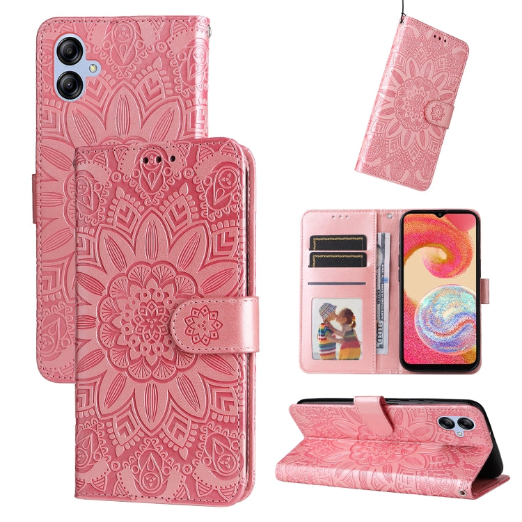 Embossed Sunflower Leather Phone Case, For Huawei nova Y61, For Realme 10 4G Global, For Realme 10 Pro 5G, For Realme 10 Pro+ 5G, For Samsung Galaxy A04e, For Samsung Galaxy A34 5G