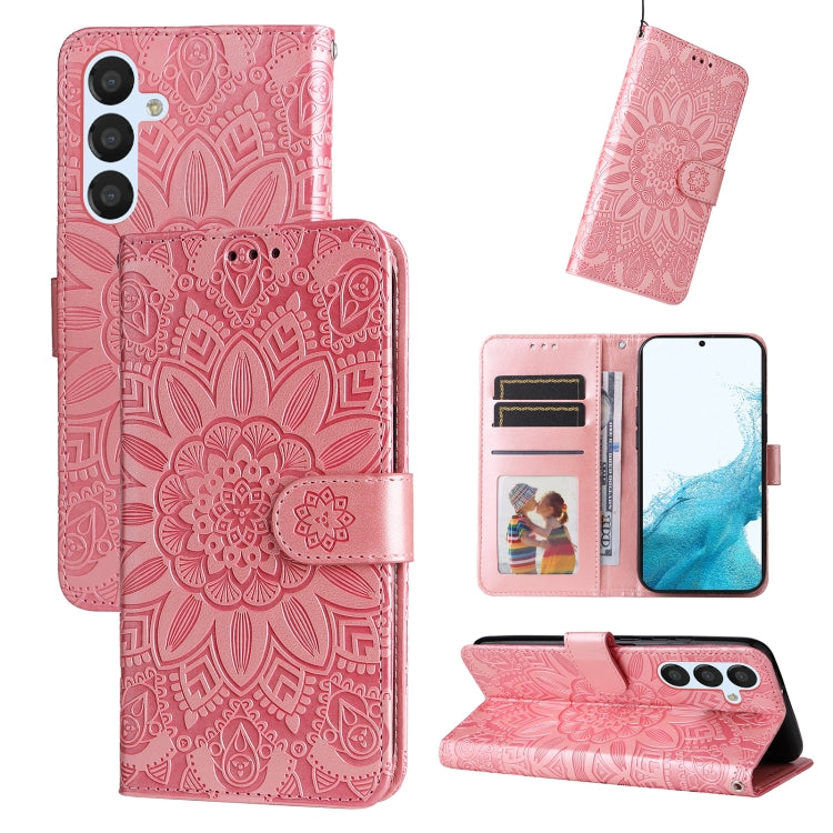 Embossed Sunflower Leather Phone Case, For Huawei nova Y61, For Realme 10 4G Global, For Realme 10 Pro 5G, For Realme 10 Pro+ 5G, For Samsung Galaxy A04e, For Samsung Galaxy A34 5G