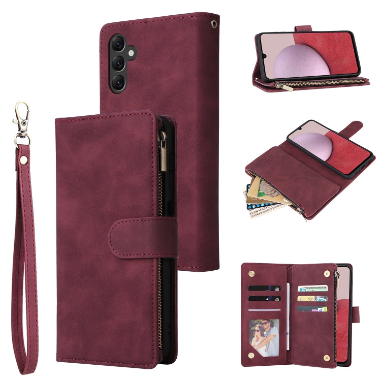 Multifunctional Frosted Zipper Wallet Leather Phone Case, For Samsung Galaxy A22e 5G, For Samsung Galaxy A14 5G
