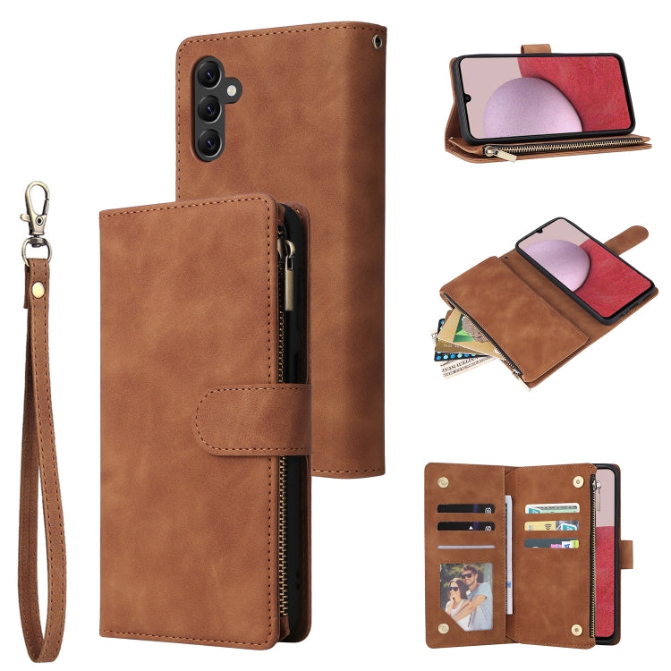 Multifunctional Frosted Zipper Wallet Leather Phone Case, For Samsung Galaxy A22e 5G, For Samsung Galaxy A14 5G