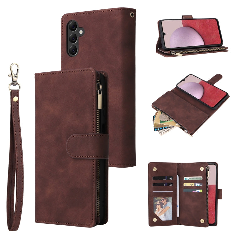 Multifunctional Frosted Zipper Wallet Leather Phone Case, For Samsung Galaxy A22e 5G, For Samsung Galaxy A14 5G