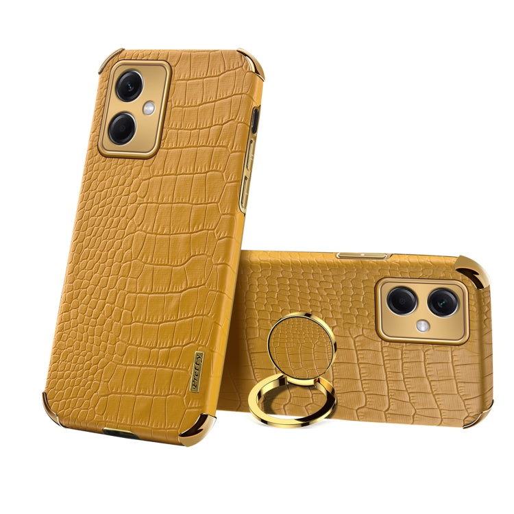 6D Electroplating Crocodile Texture Phone Case With Holder, For OPPO A17, For Realme C21Y, For Realme C33, For OPPO Reno8 Pro+, For Xiaomi Redmi Note 12 China, For Xiaomi Redmi Note 12 Pro+ China, For Samsung Galaxy S23 5G, For Samsung Galaxy S23 Ultra 5G