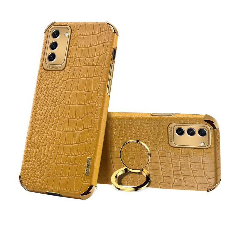 6D Electroplating Crocodile Texture Phone Case With Holder, For OPPO A17, For Realme C21Y, For Realme C33, For OPPO Reno8 Pro+, For Xiaomi Redmi Note 12 China, For Xiaomi Redmi Note 12 Pro+ China, For Samsung Galaxy S23 5G, For Samsung Galaxy S23 Ultra 5G