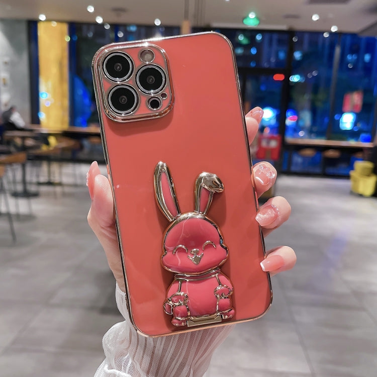 Plating Rabbit Holder Phone Case, For iPhone 13 Pro Max, For iPhone 12, For iPhone 12 Pro, For iPhone 12 Pro Max, For iPhone 11, For iPhone 11 Pro