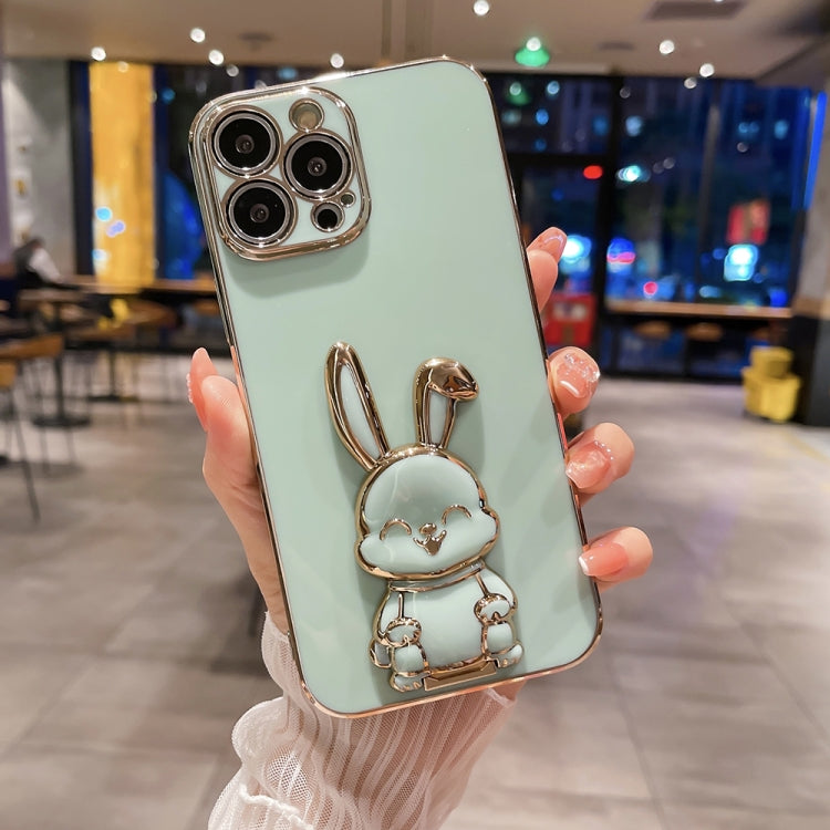 Plating Rabbit Holder Phone Case, For iPhone 13 Pro Max, For iPhone 12, For iPhone 12 Pro, For iPhone 12 Pro Max, For iPhone 11, For iPhone 11 Pro