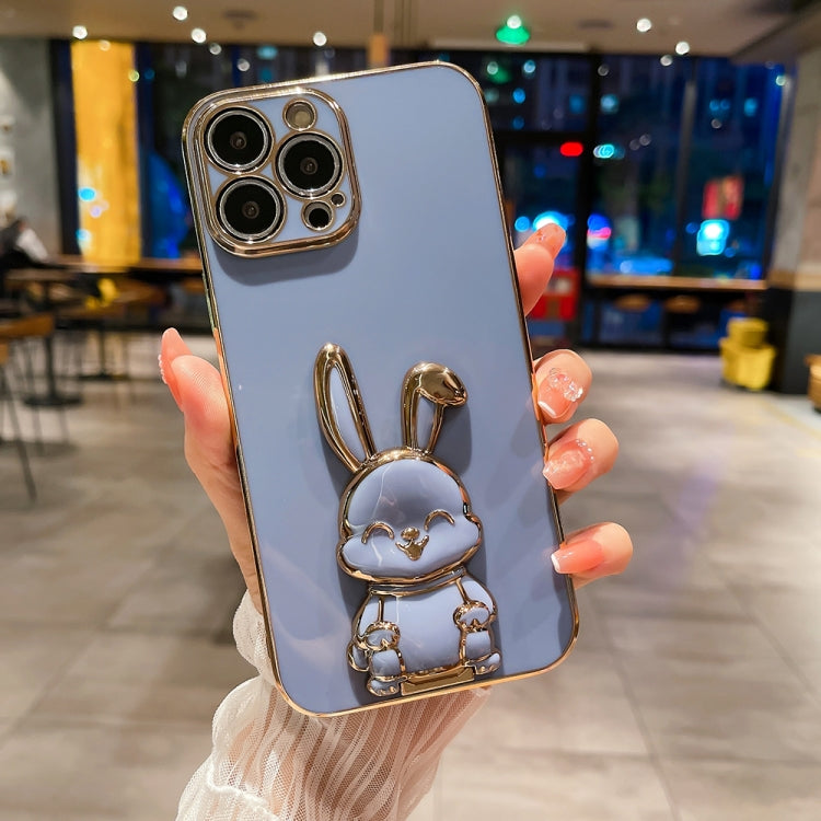 Plating Rabbit Holder Phone Case, For iPhone 13 Pro Max, For iPhone 12, For iPhone 12 Pro, For iPhone 12 Pro Max, For iPhone 11, For iPhone 11 Pro