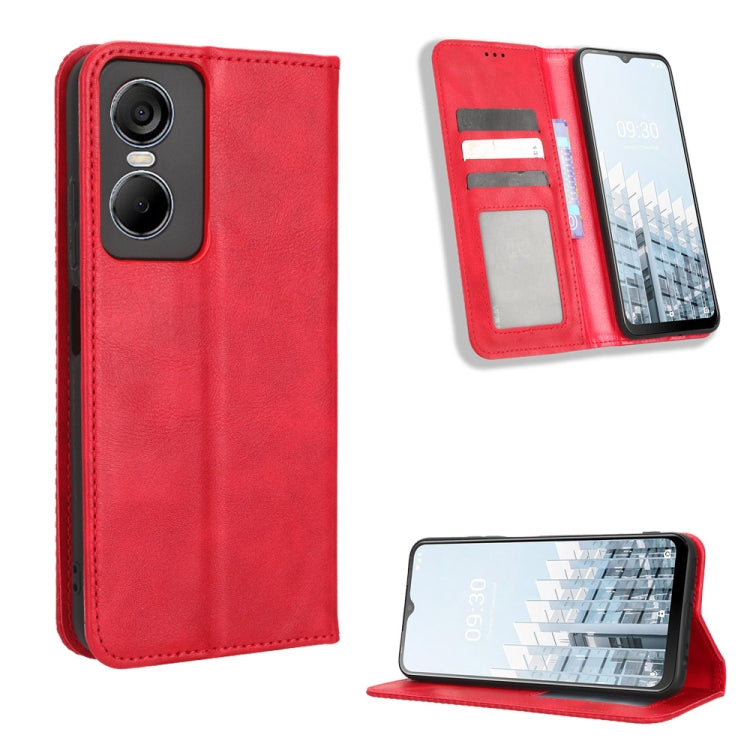Magnetic Buckle Retro Texture Leather Phone Case, For Tecno Pop 6 Pro BE8, For Infinix Hot 20i, For Infinix Note 12 Pro 4G X676B, For Tecno Pova Neo 2, For Xiaomi Redmi 11 Prime 4G, For Xiaomi Redmi A1+, For Xiaomi Redmi Note 12 5G                     ...
