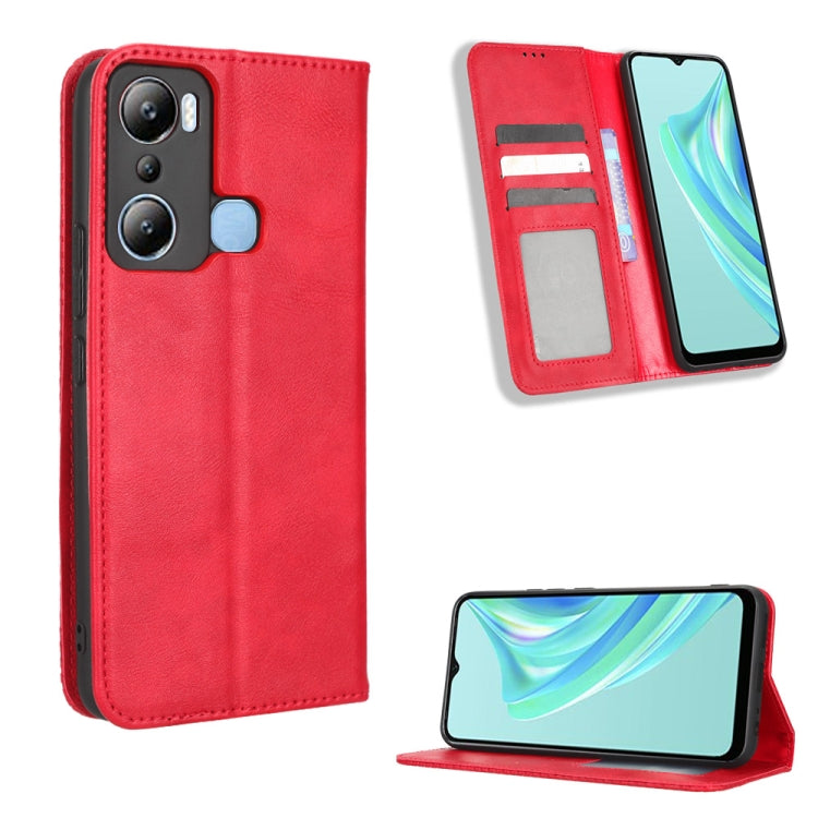Magnetic Buckle Retro Texture Leather Phone Case, For Tecno Pop 6 Pro BE8, For Infinix Hot 20i, For Infinix Note 12 Pro 4G X676B, For Tecno Pova Neo 2, For Xiaomi Redmi 11 Prime 4G, For Xiaomi Redmi A1+, For Xiaomi Redmi Note 12 5G                     ...