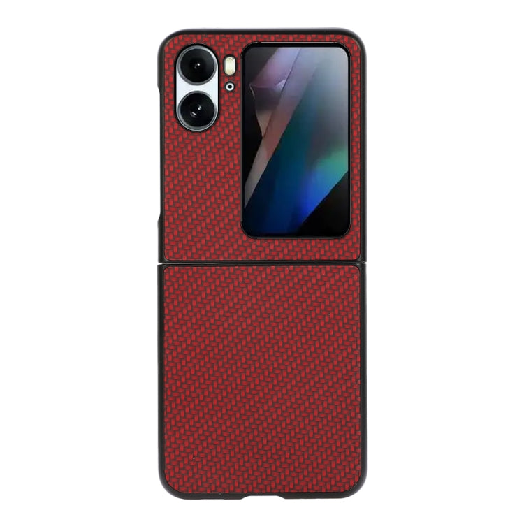 Carbon Fiber Texture Shockproof Phone Case, For OPPO Find N2, For OPPO Find N2 Flip
