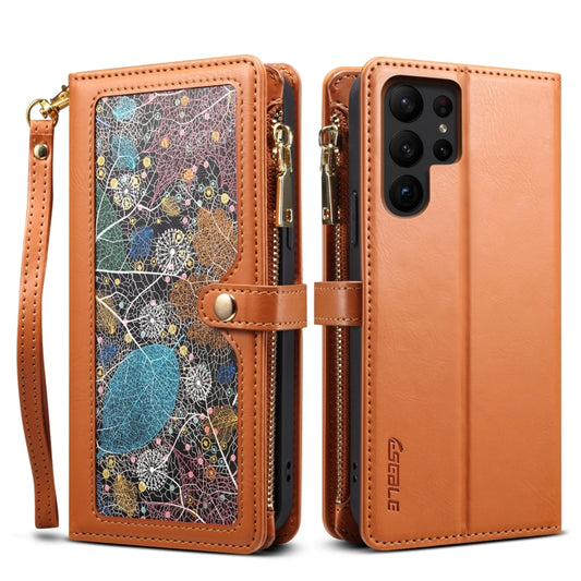 ESEBLE Star Series Lanyard Zipper Wallet RFID Leather Case, For Samsung Galaxy S23 Ultra 5G