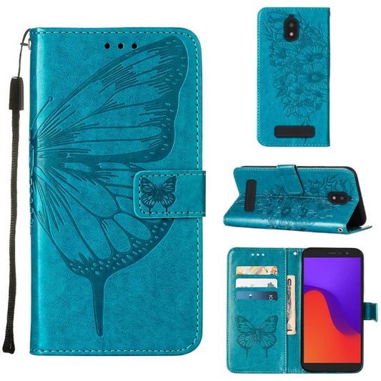 Embossed Butterfly Flip Leather Phone Case, For BLU View 2 2022 / 2020, For Infinix Hot 20 4G X6826, For Infinix Hot 20 5G X666 / X66B, For Infinix Hot 20 Play, For Infinix Hot 20S / 20 Pro X6827, For Infinix Smart 7 X6515