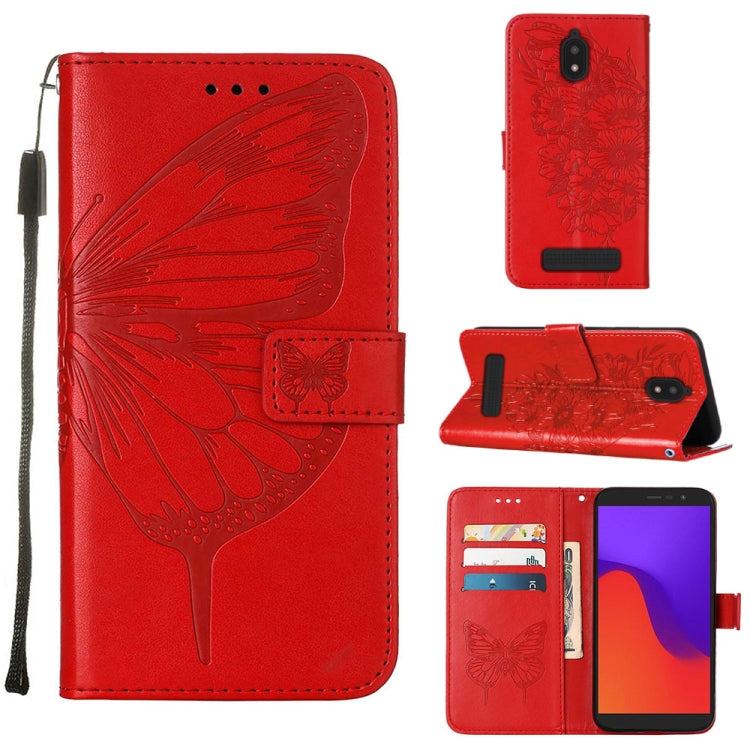 Embossed Butterfly Flip Leather Phone Case, For BLU View 2 2022 / 2020, For Infinix Hot 20 4G X6826, For Infinix Hot 20 5G X666 / X66B, For Infinix Hot 20 Play, For Infinix Hot 20S / 20 Pro X6827, For Infinix Smart 7 X6515