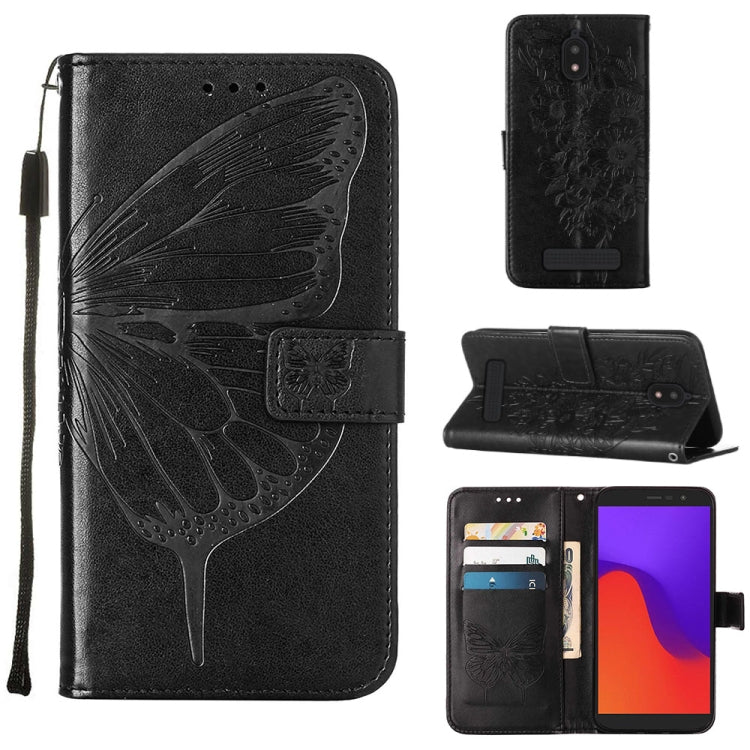 Embossed Butterfly Flip Leather Phone Case, For BLU View 2 2022 / 2020, For Infinix Hot 20 4G X6826, For Infinix Hot 20 5G X666 / X66B, For Infinix Hot 20 Play, For Infinix Hot 20S / 20 Pro X6827, For Infinix Smart 7 X6515