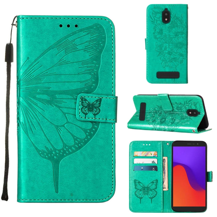 Embossed Butterfly Flip Leather Phone Case, For BLU View 2 2022 / 2020, For Infinix Hot 20 4G X6826, For Infinix Hot 20 5G X666 / X66B, For Infinix Hot 20 Play, For Infinix Hot 20S / 20 Pro X6827, For Infinix Smart 7 X6515