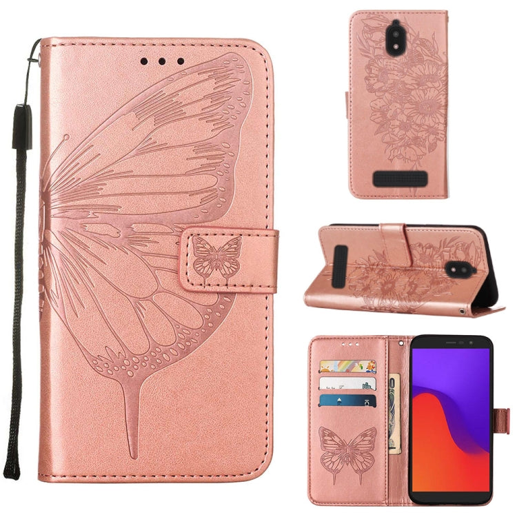 Embossed Butterfly Flip Leather Phone Case, For BLU View 2 2022 / 2020, For Infinix Hot 20 4G X6826, For Infinix Hot 20 5G X666 / X66B, For Infinix Hot 20 Play, For Infinix Hot 20S / 20 Pro X6827, For Infinix Smart 7 X6515