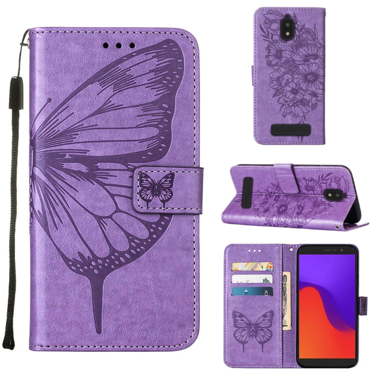 Embossed Butterfly Flip Leather Phone Case, For BLU View 2 2022 / 2020, For Infinix Hot 20 4G X6826, For Infinix Hot 20 5G X666 / X66B, For Infinix Hot 20 Play, For Infinix Hot 20S / 20 Pro X6827, For Infinix Smart 7 X6515