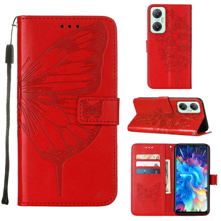 Embossed Butterfly Flip Leather Phone Case, For BLU View 2 2022 / 2020, For Infinix Hot 20 4G X6826, For Infinix Hot 20 5G X666 / X66B, For Infinix Hot 20 Play, For Infinix Hot 20S / 20 Pro X6827, For Infinix Smart 7 X6515