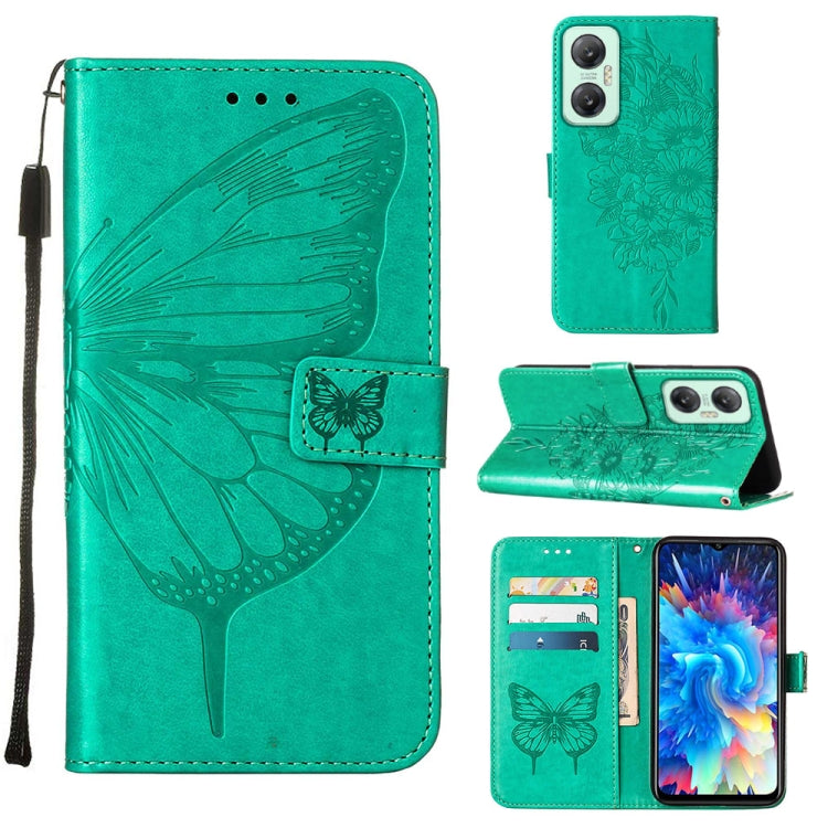 Embossed Butterfly Flip Leather Phone Case, For BLU View 2 2022 / 2020, For Infinix Hot 20 4G X6826, For Infinix Hot 20 5G X666 / X66B, For Infinix Hot 20 Play, For Infinix Hot 20S / 20 Pro X6827, For Infinix Smart 7 X6515