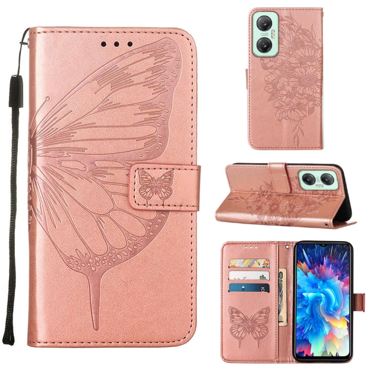 Embossed Butterfly Flip Leather Phone Case, For BLU View 2 2022 / 2020, For Infinix Hot 20 4G X6826, For Infinix Hot 20 5G X666 / X66B, For Infinix Hot 20 Play, For Infinix Hot 20S / 20 Pro X6827, For Infinix Smart 7 X6515