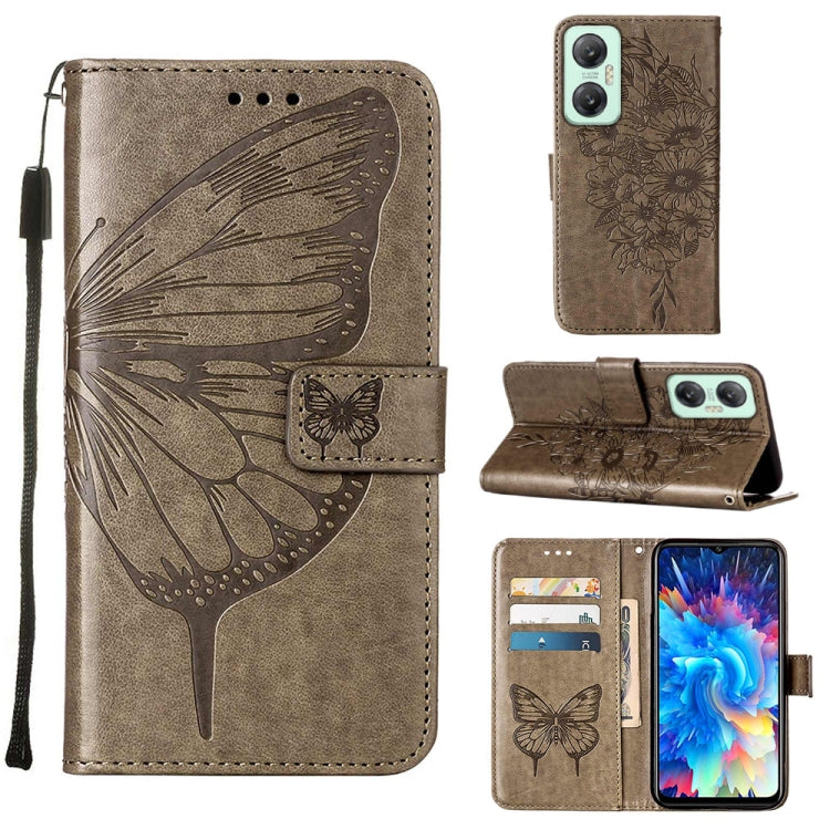 Embossed Butterfly Flip Leather Phone Case, For BLU View 2 2022 / 2020, For Infinix Hot 20 4G X6826, For Infinix Hot 20 5G X666 / X66B, For Infinix Hot 20 Play, For Infinix Hot 20S / 20 Pro X6827, For Infinix Smart 7 X6515