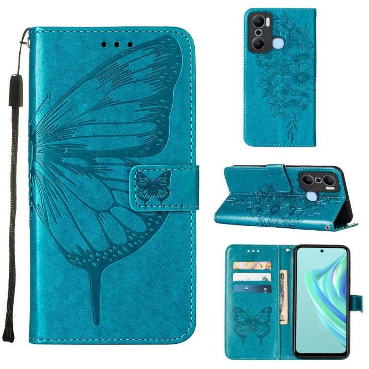 Embossed Butterfly Flip Leather Phone Case, For BLU View 2 2022 / 2020, For Infinix Hot 20 4G X6826, For Infinix Hot 20 5G X666 / X66B, For Infinix Hot 20 Play, For Infinix Hot 20S / 20 Pro X6827, For Infinix Smart 7 X6515