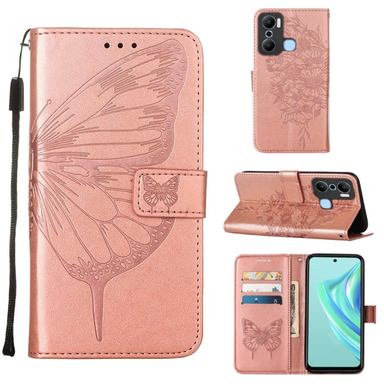 Embossed Butterfly Flip Leather Phone Case, For BLU View 2 2022 / 2020, For Infinix Hot 20 4G X6826, For Infinix Hot 20 5G X666 / X66B, For Infinix Hot 20 Play, For Infinix Hot 20S / 20 Pro X6827, For Infinix Smart 7 X6515