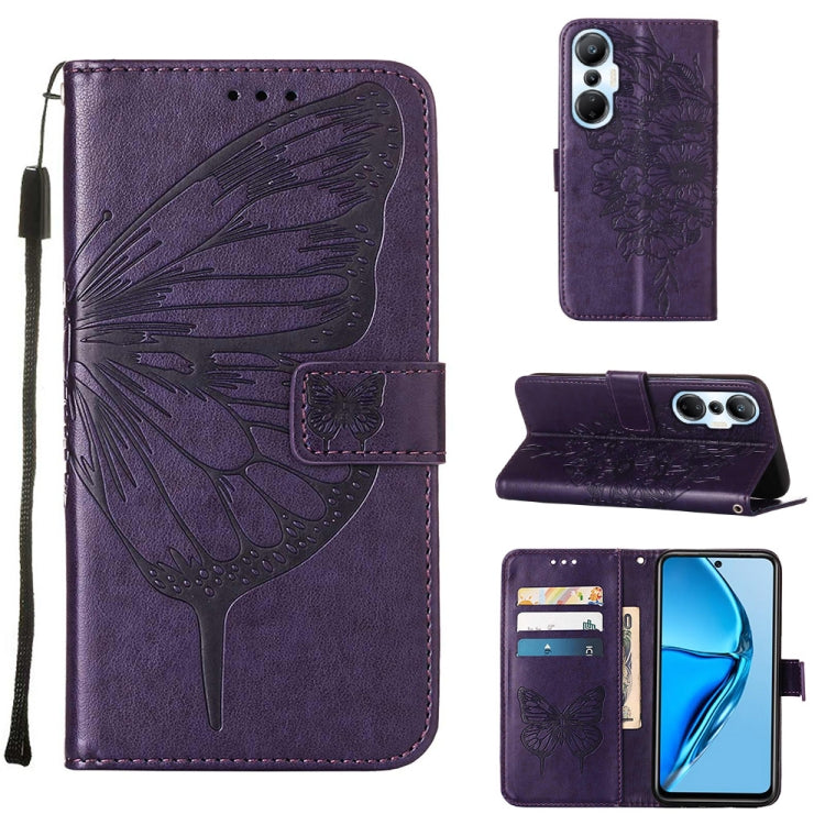 Embossed Butterfly Flip Leather Phone Case, For BLU View 2 2022 / 2020, For Infinix Hot 20 4G X6826, For Infinix Hot 20 5G X666 / X66B, For Infinix Hot 20 Play, For Infinix Hot 20S / 20 Pro X6827, For Infinix Smart 7 X6515