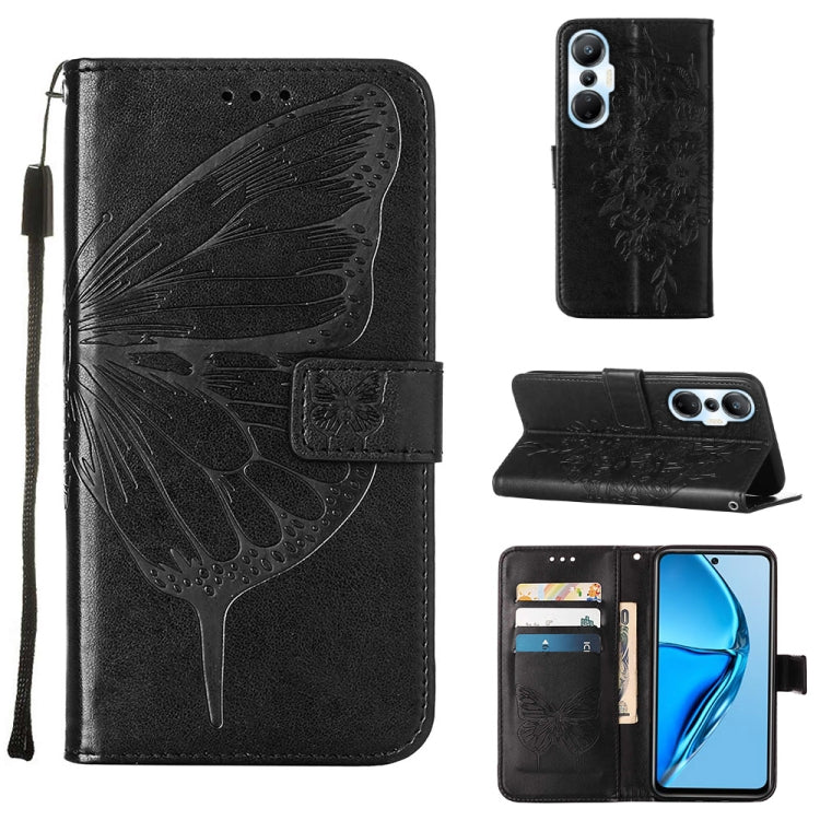 Embossed Butterfly Flip Leather Phone Case, For BLU View 2 2022 / 2020, For Infinix Hot 20 4G X6826, For Infinix Hot 20 5G X666 / X66B, For Infinix Hot 20 Play, For Infinix Hot 20S / 20 Pro X6827, For Infinix Smart 7 X6515